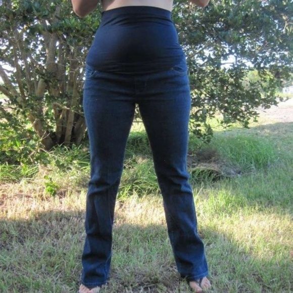 Spandex Belly Band Liz Lange Maternity Target XS 2 Blue Jean Pregnancy Pants - Picture 5 of 16